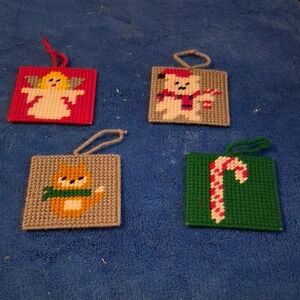 ❤️Set of 4 Handmade Christmas Ornaments
